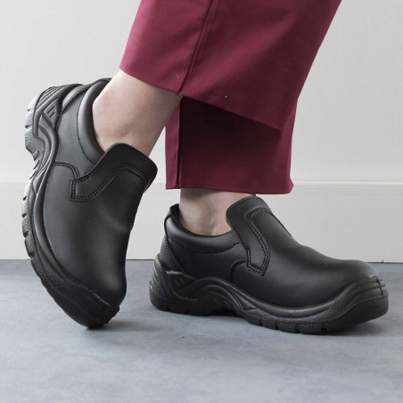 chaussure de securite noire cuisinier restauration